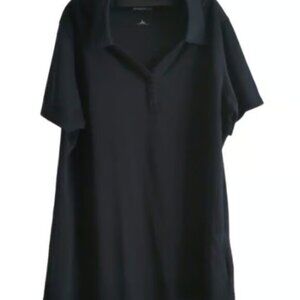 SportTek Black Polo Henley Black Short Sleeve Shirt Size Large #M-040